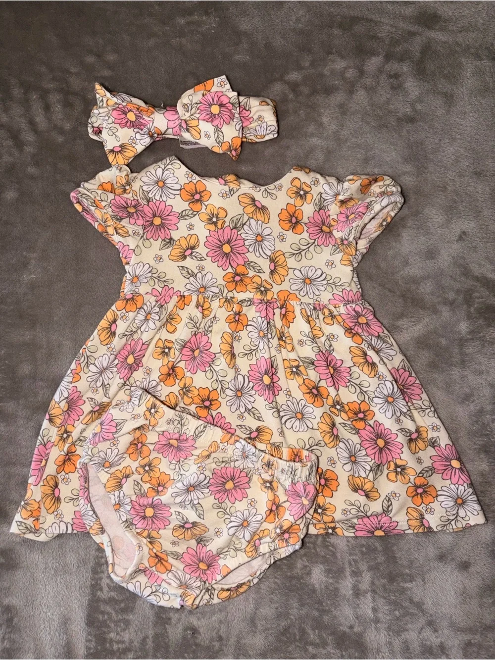 Milkberry floral dress + bloomer 3-6M